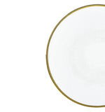 Prato Raso Cristal de Chumbo Transparente com Borda Dourada Linen 27cm - Ela Decora