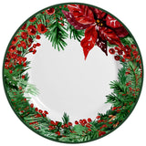 Prato Raso de Natal Estampa Verde e Vermelho - 28,5cm - Ela Decora