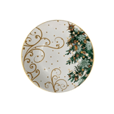 Prato Raso Fio de Ouro Natal Christmas Day 27cm - Ela Decora