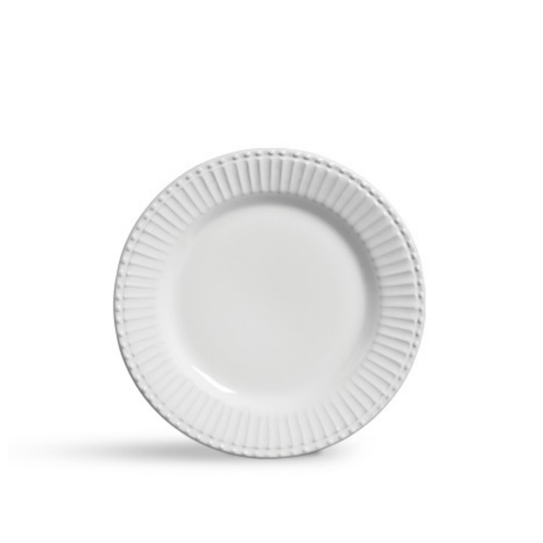Prato Raso Frisada Branco 27cm - Ela Decora