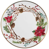 Prato Raso Guirlanda Natal Filete Ouro 28,5cm - Ela Decora