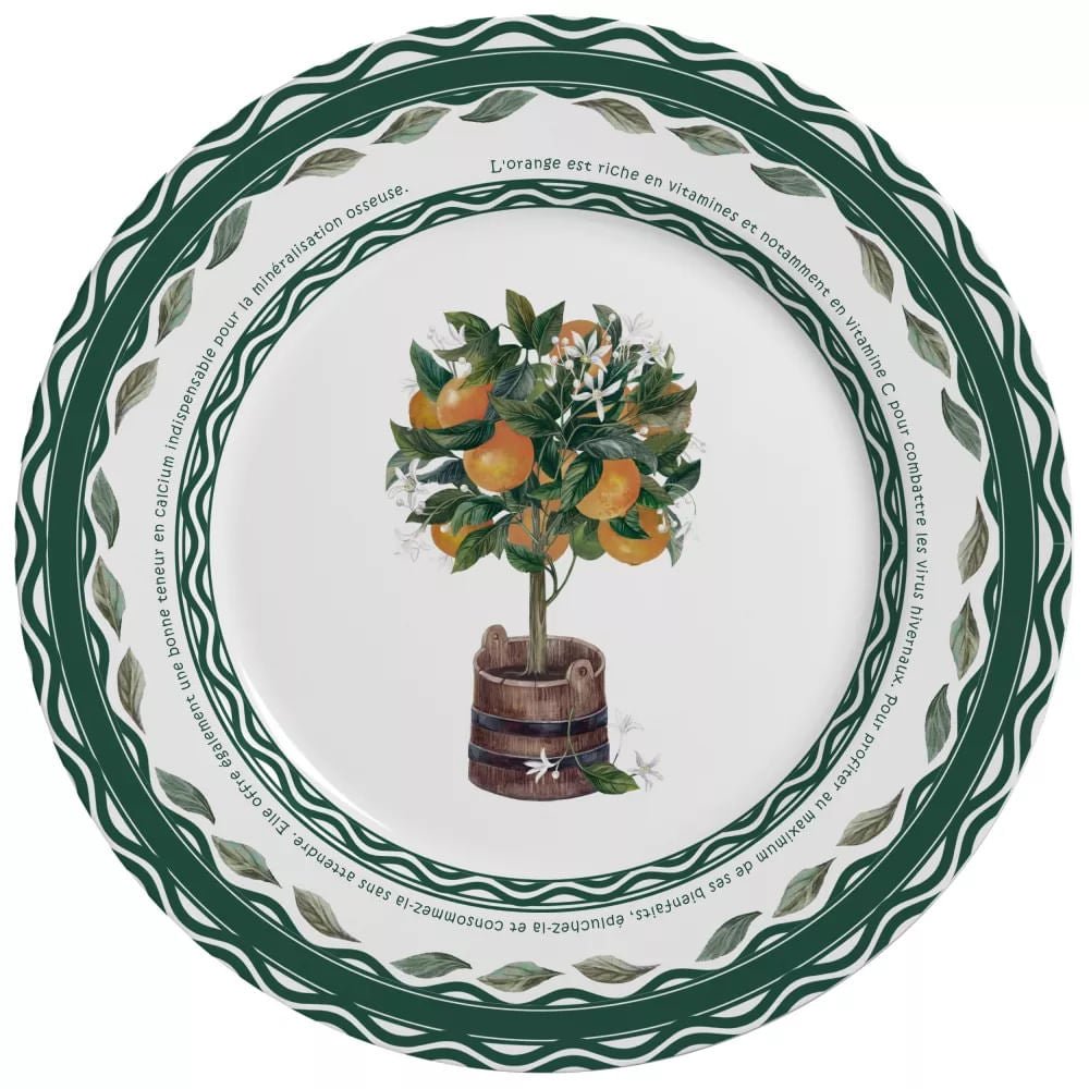 Prato Raso Les Fruits Orange 28,5cm - Ela Decora