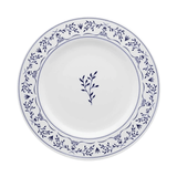 Prato Raso Ming Branco e Azul 28cm - Ela Decora