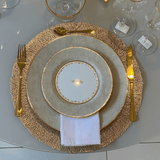 Prato Raso Monte Carlo Fendi com Fio de Ouro 28,5cm - Ela Decora