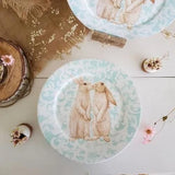 Prato Raso Páscoa Coelho Sweet Easter Branco e Verde - Ela Decora