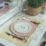 Prato Raso Pascoa com Coelho Branco e Rosa 27cm - Ela Decora