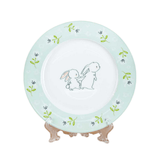 Prato Raso Pascoa com Coelhos Verde e Branco 27cm - Ela Decora