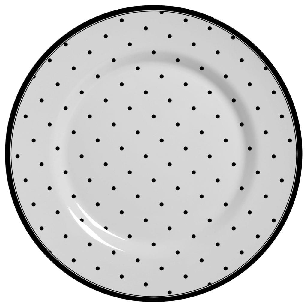 Prato Raso Petit Pois Cerâmica 28,5 cm - Ela Decora