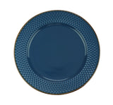 Prato Raso Porcelana Drops Azul 27cm - Ela Decora