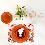 Prato Raso Porcelana Drops Laranja com Detalhe Metalizado - 27 cm - Ela Decora