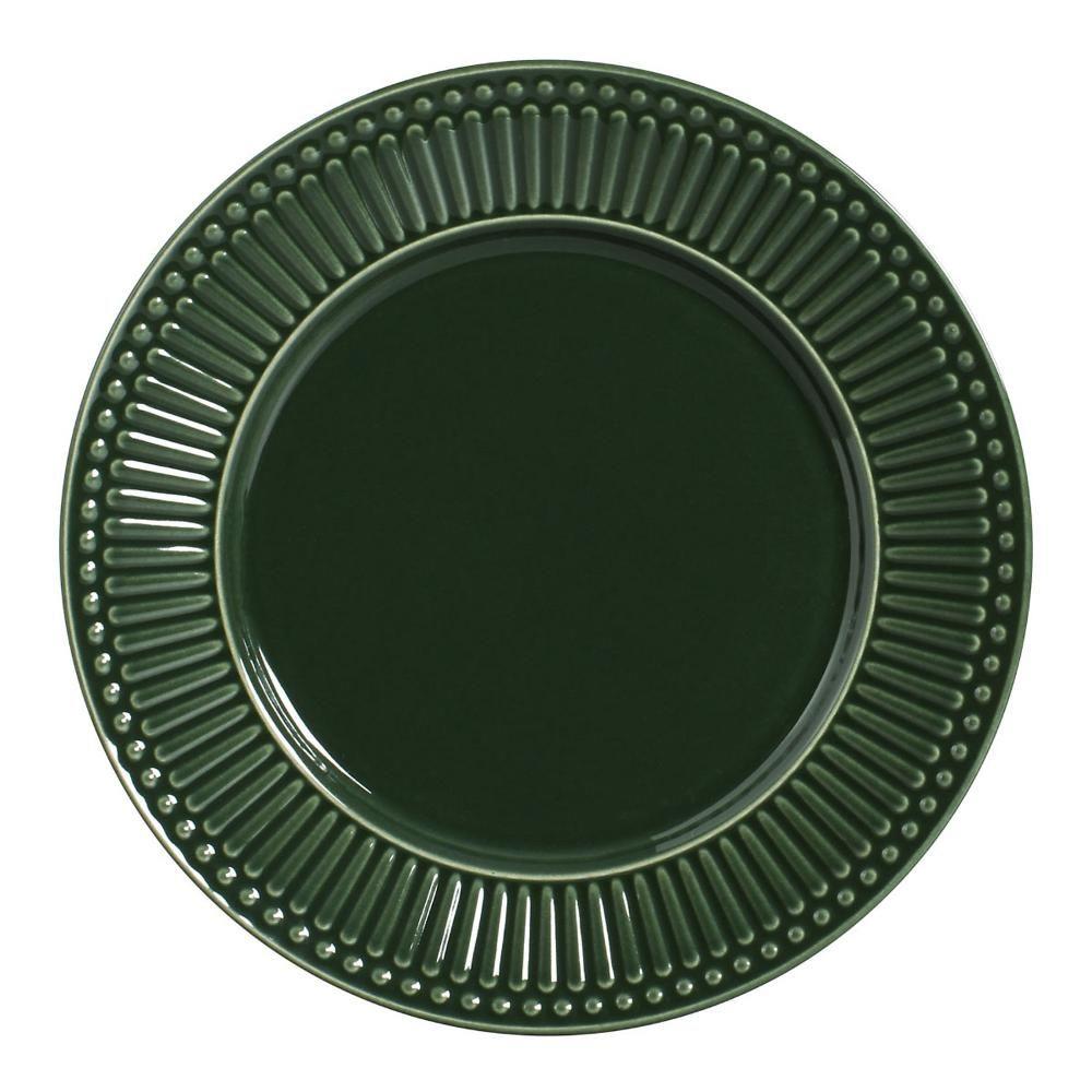 Prato Raso Roma Botânico Verde 26cm - Ela Decora