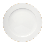 Prato Raso Royal Porcelana Branco e Borda Dourada 27cm - Ela Decora