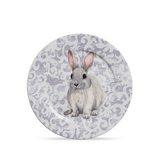 Prato Raso Sweet Easter Páscoa Coelho Branco e Roxo 27cm - Ela Decora