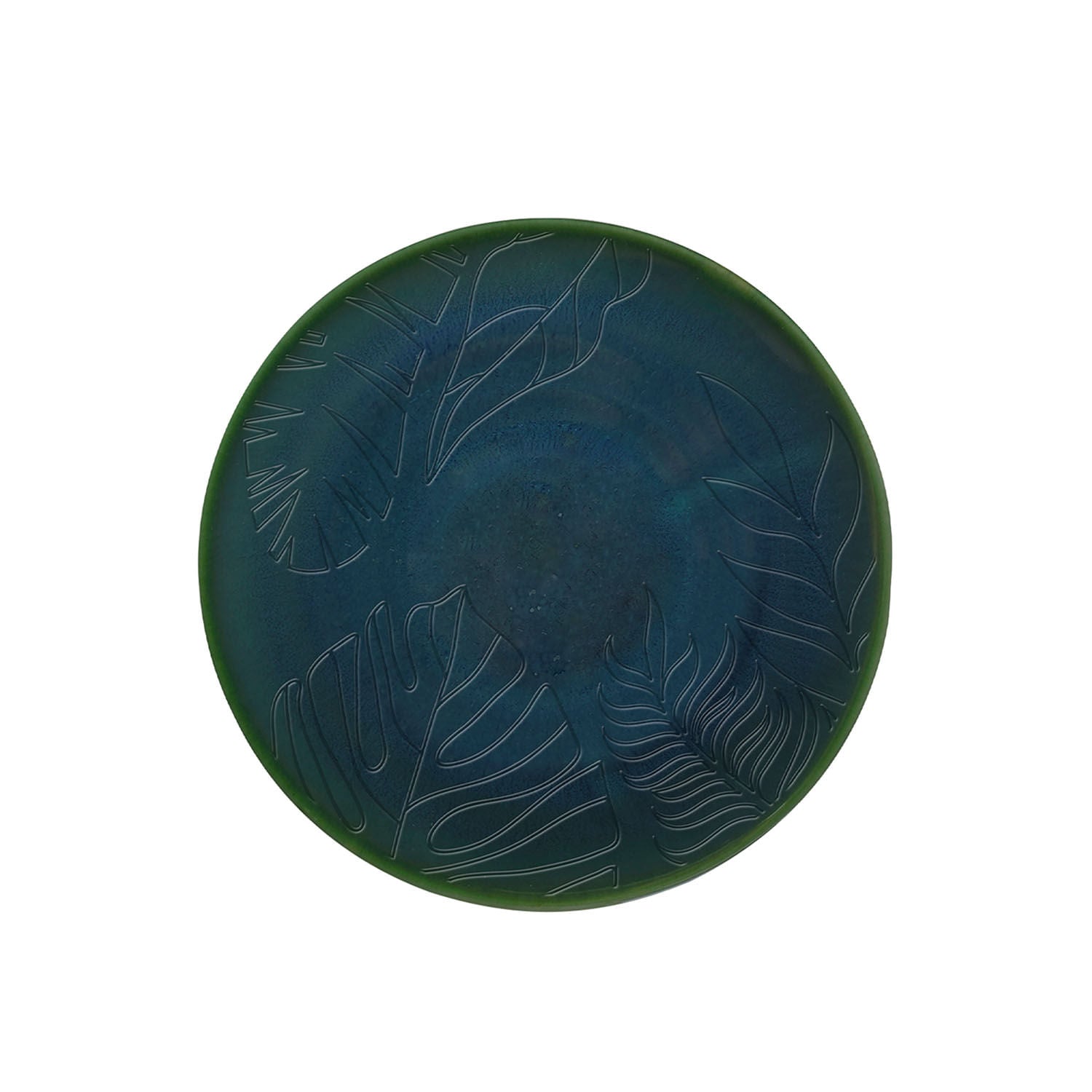 Prato Raso Tropical Esmalte Verde 28cm - Ela Decora