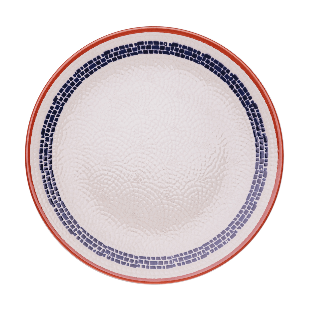 Prato Raso Village em Cerâmica Creme 25cm - Ela Decora