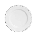 Prato Sobremesa Bolinha Branco 20cm - Ela Decora