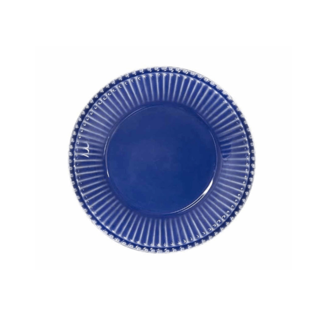 Prato Sobremesa Frisada Azul 20cm - Ela Decora