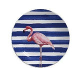 Prato Sobremesa Key West Azul e Branco 20cm - Ela Decora