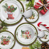 Prato Sobremesa Natal Christmas Biscoito Acetinado 19,5cm - Ela Decora