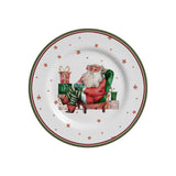 Prato Sobremesa Natal Father Christmas Acetinado 19,5cm - Ela Decora
