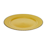 Prato Sobremesa Porcelana Amarelo Drops Detalhe Metalizado 20cm - Ela Decora