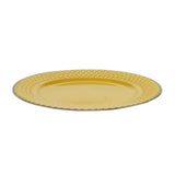 Prato Sobremesa Porcelana Amarelo Drops Detalhe Metalizado 20cm - Ela Decora