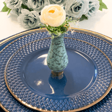 Prato Sobremesa Porcelana Drops Azul 20cm - Ela Decora