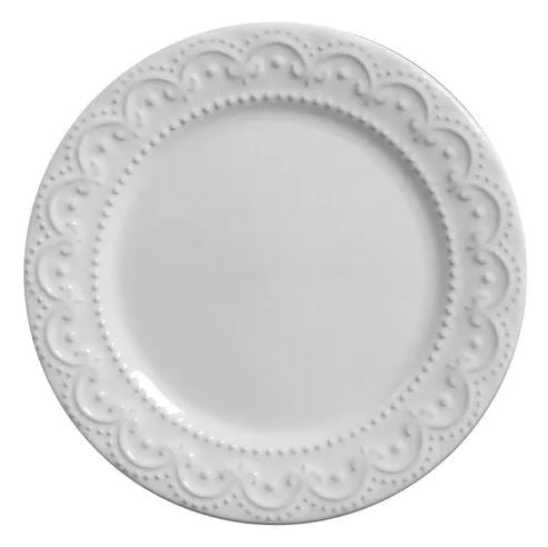 Prato Sobremesa Princess Branco - Ela Decora