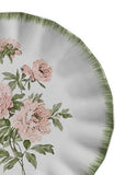 Prato Sobremesa Rosier Branco e Verde 20cm - Ela Decora