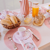 Prato Sobremesa Sweet Easter Pascoa Branco e Roxo - Ela Decora