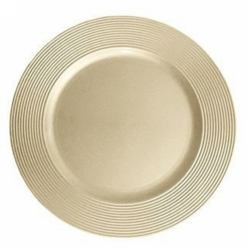 Prato Sousplat Dourado Plissado - 33 cm - Ela Decora