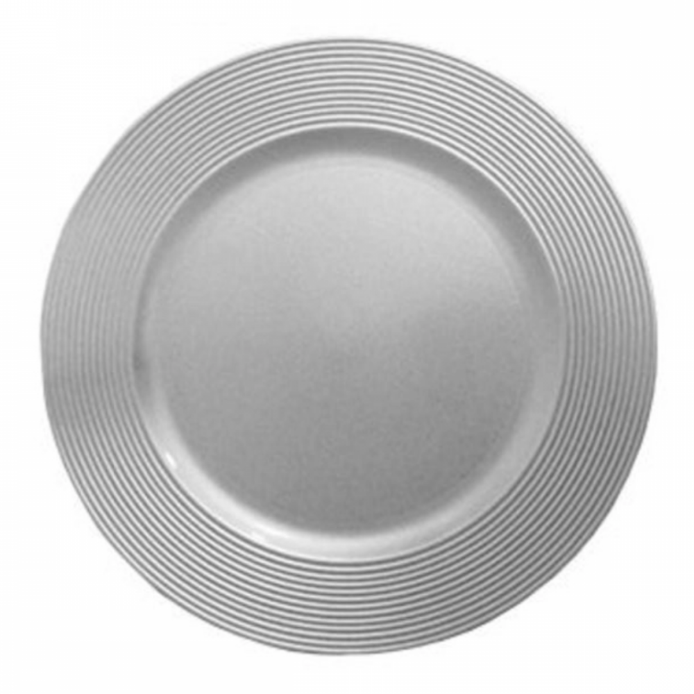 Prato Sousplat Prata Cromado Plissado - 33 cm - Ela Decora