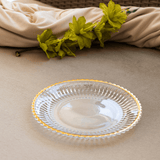 Prato de Sobremesa Imperatriz em Cristal Fio de Ouro 20cm