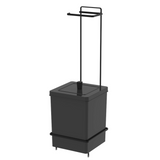 Suporte Papel Higiênico com Lixeira Preta 6,5 Litros