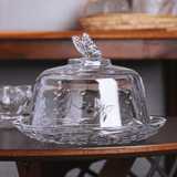 Queijeira com Tampa em Cristal Ecológico New Butterfly 19,5cm - Ela Decora