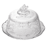 Queijeira com Tampa em Cristal Ecológico New Butterfly 19,5cm - Ela Decora