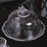 Queijeira com Tampa em Cristal Ecológico New Butterfly 19,5cm - Ela Decora