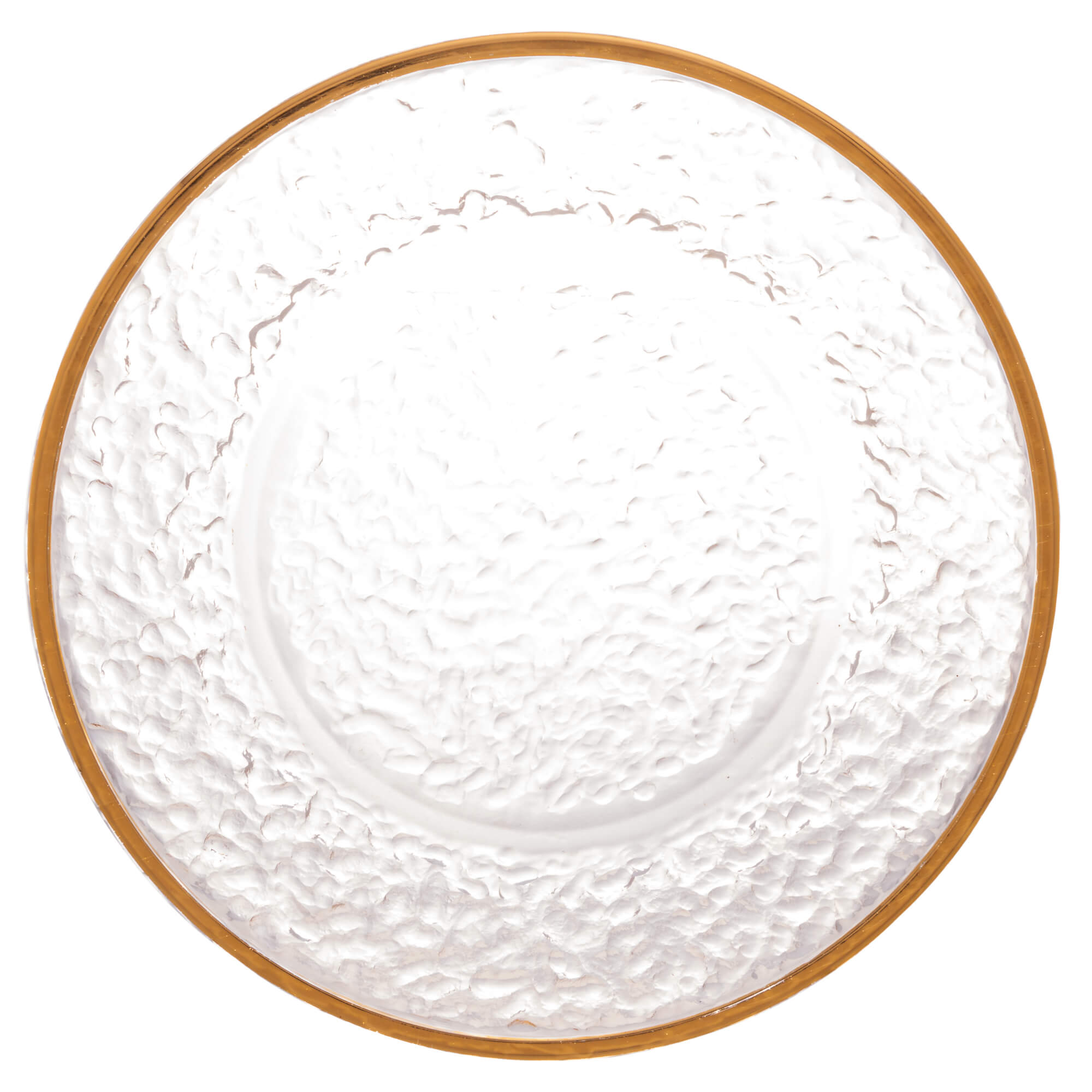 Queijeira Cristal de Chumbo Martelado Petra com Tampa e Borda Dourada 19,5cm - Ela Decora