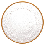 Queijeira Cristal de Chumbo Martelado Petra com Tampa e Borda Dourada 19,5cm - Ela Decora