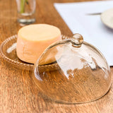 Queijeira Cristal Pearl Bolinha Âmbar - 20 cm - Ela Decora