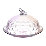 Queijeira de Vidro Rainbow Bee 20cm - Ela Decora