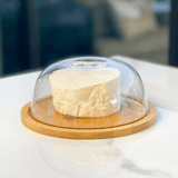Queijeira Porta Queijo de Bambu com Tampa 20,5cm - Ela Decora