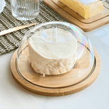 Queijeira Porta Queijo de Bambu com Tampa 20,5cm - Ela Decora