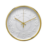 Relógio de Parede Branco e Dourado 30cm - Ela Decora