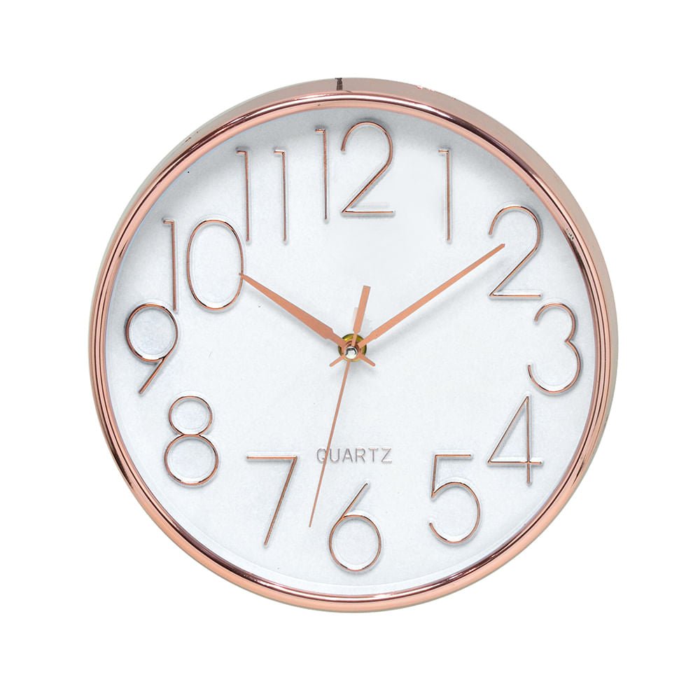 Relógio de Parede Rose Gold 25cm - Ela Decora