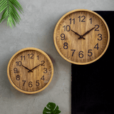 Relógio de Parede Wood Estilo Madeira Bambu 25,4cm - Ela Decora