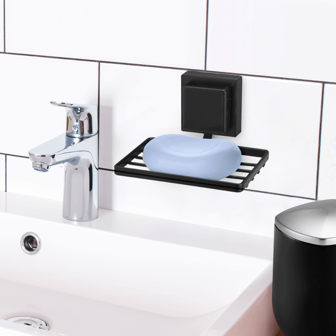 Saboneteira Aço Piatina Preta Black 3M - Ela Decora