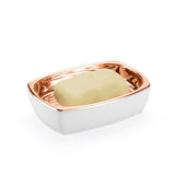 Saboneteira Bancada Branco e Rose Gold - Ela Decora