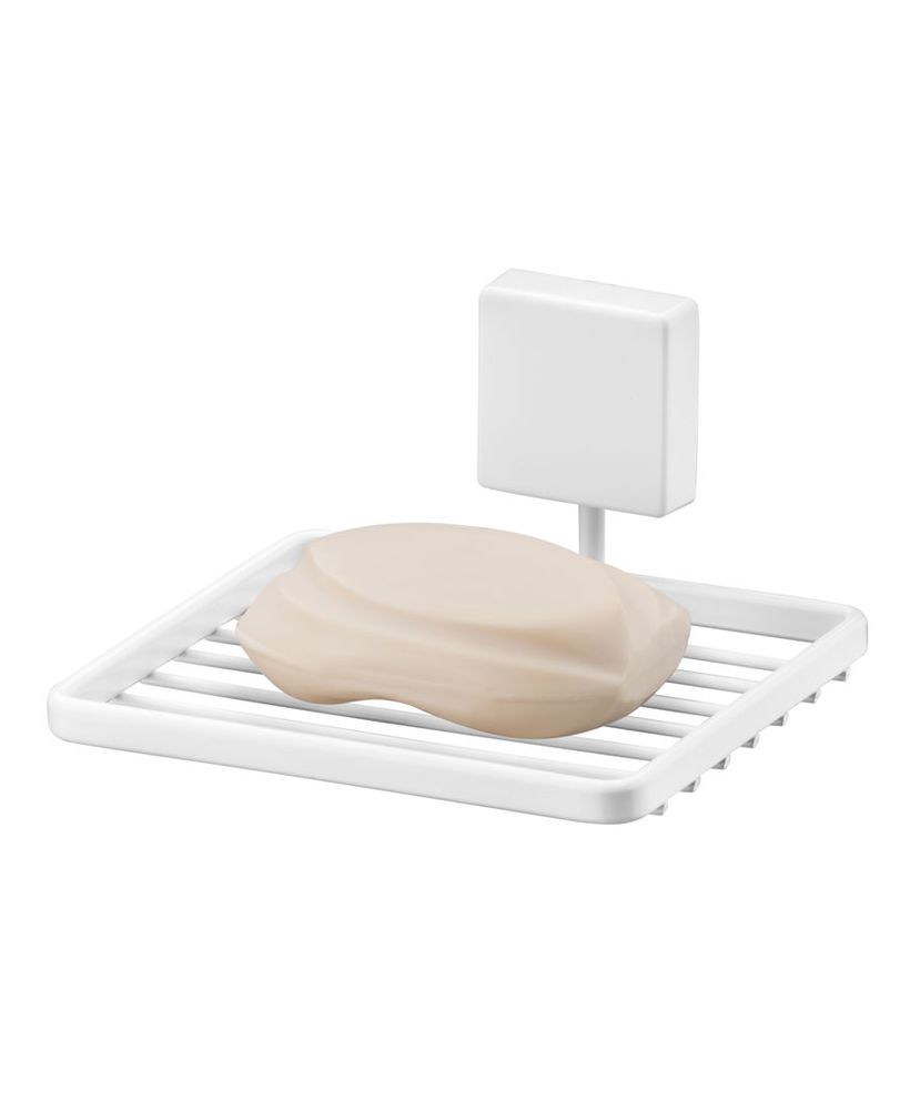 Saboneteira com Fixação Parafuso 12cm x 10,5 cm x 6 cm Branco Fosco - Ela Decora