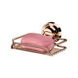 Saboneteira Com Ventosa Ultra Resistente Rose Gold Aramada - Ela Decora